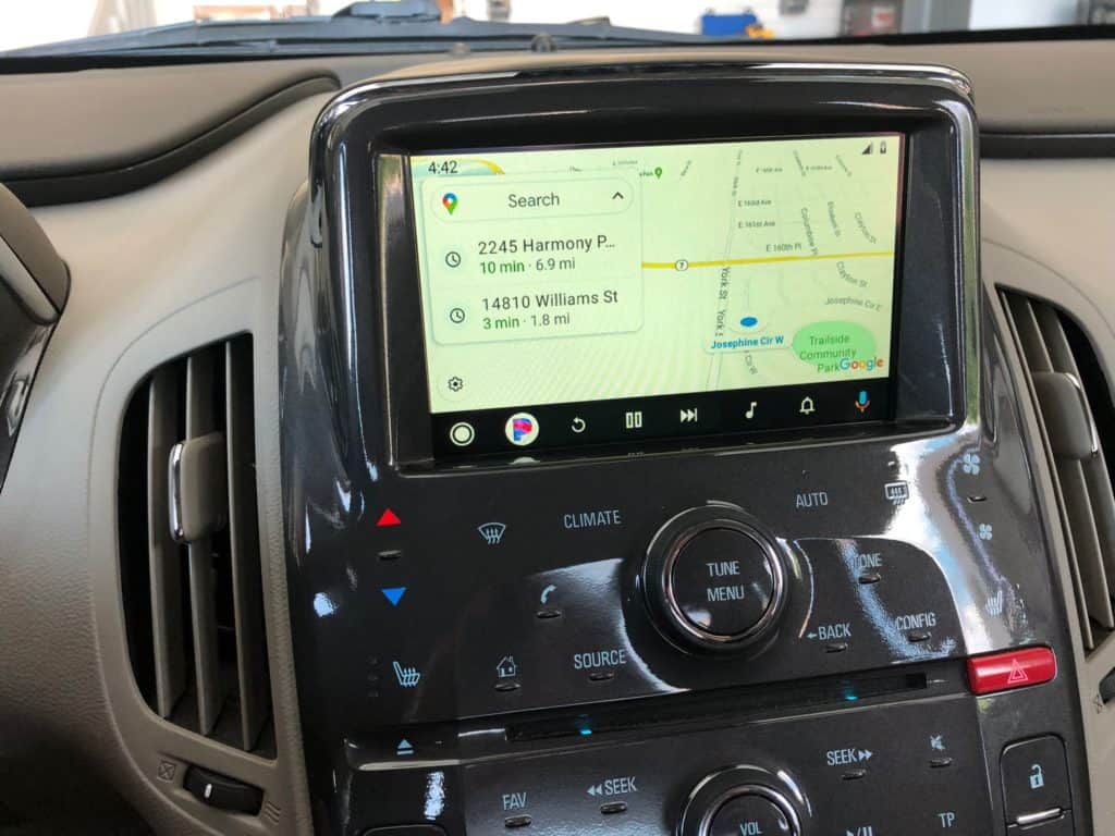 chevy volt google map screen